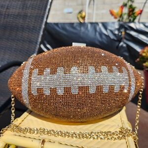 Rhinestone Football Clutch Purse